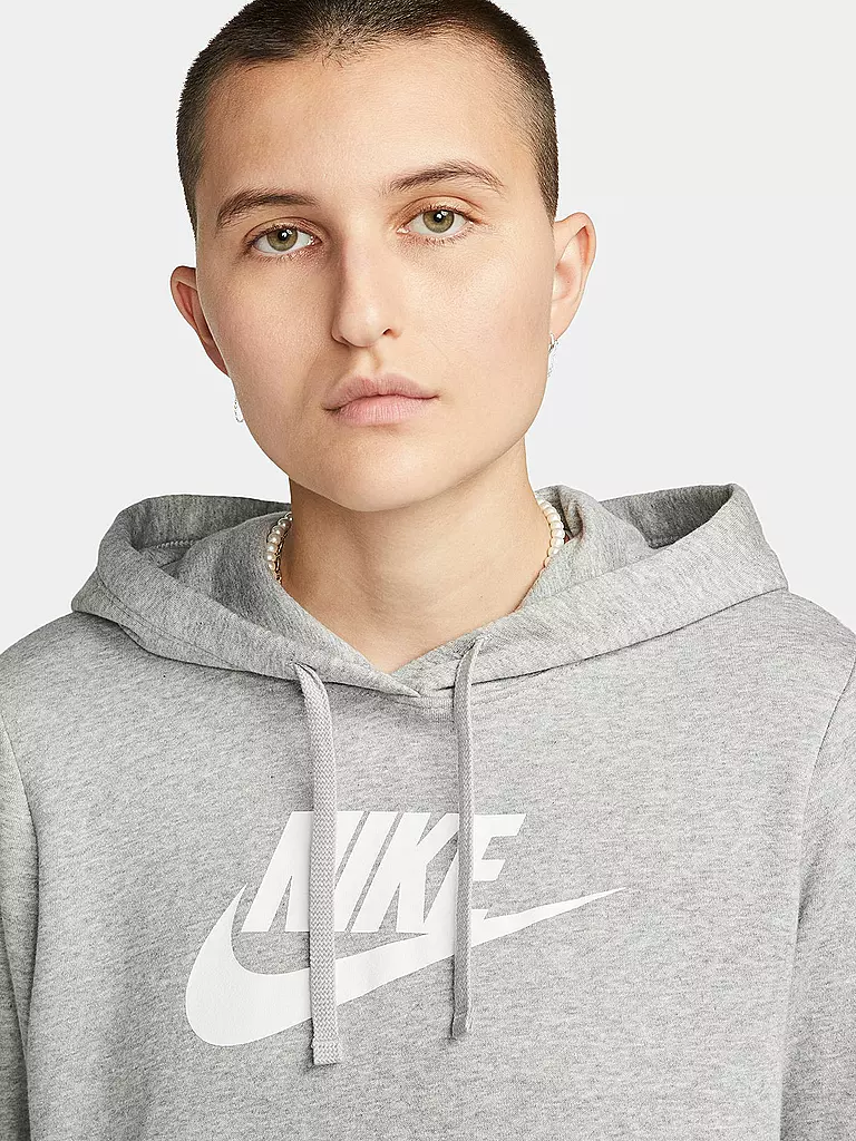 NIKE | Damen Kapuzenpullover Sportswear Club Fleece | grau