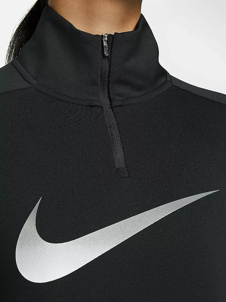 NIKE | Damen Laufshirt Dri-FIT Swoosh | schwarz