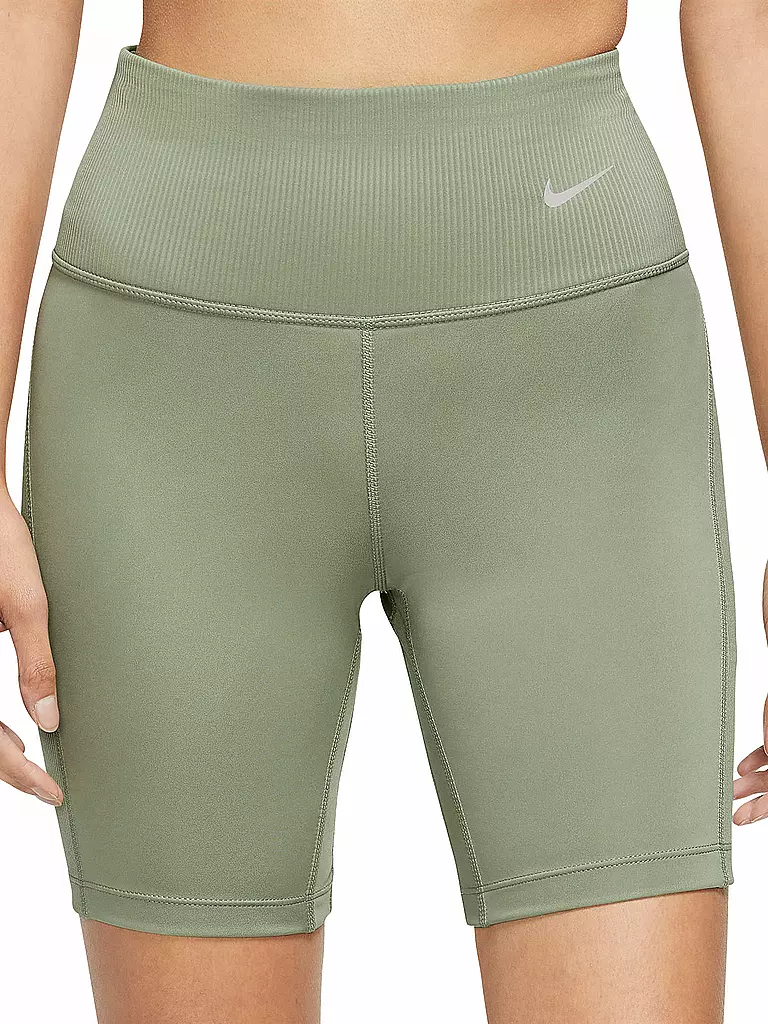 NIKE | Damen Laufshort Dri-FIT Mid-Rise Ribbed Panel | olive