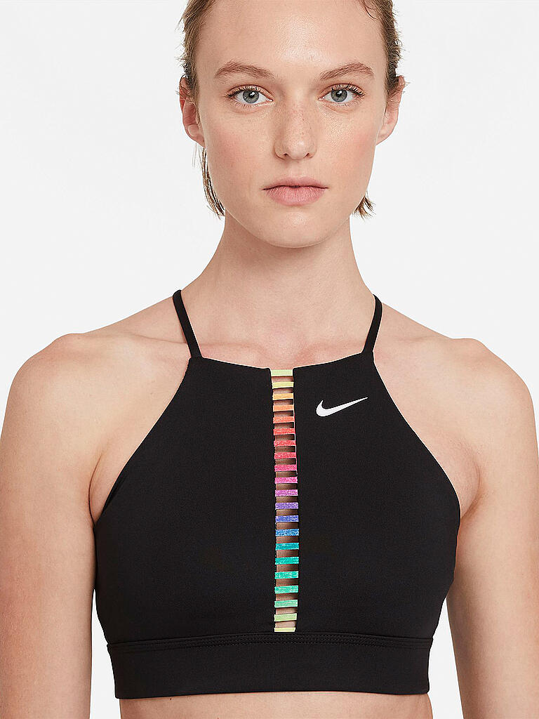 NIKE | Damen Sport-BH Dri-FIT Indy Rainbow Ladder Low Support | schwarz