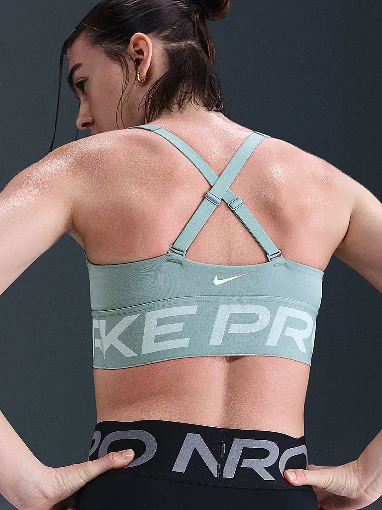 NIKE | Damen Sport-BH Pro Indy Plunge mit mittlerem Halt | Petrol