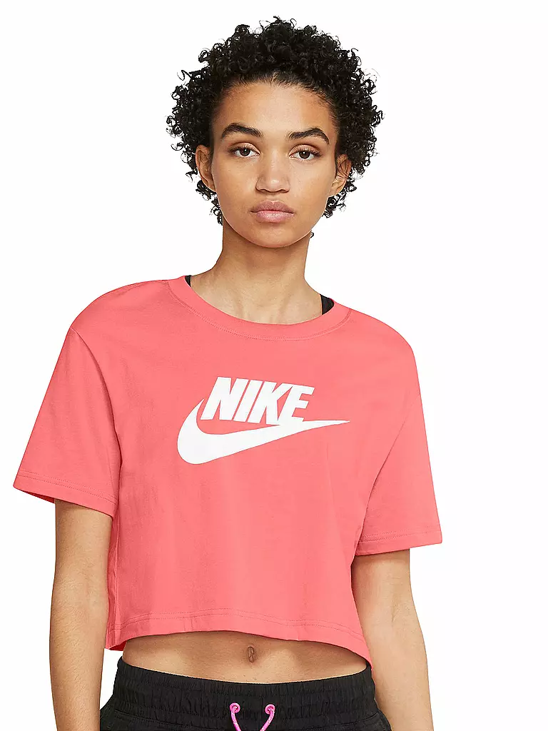 NIKE | Damen T-Shirt  Sportswear Essential Cropped | orange
