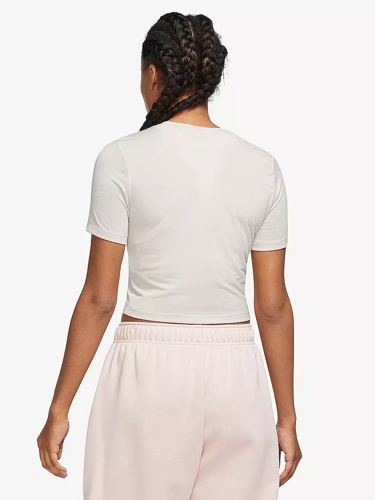 NIKE | Damen T-Shirt Sportswear Essential Cropped | beige