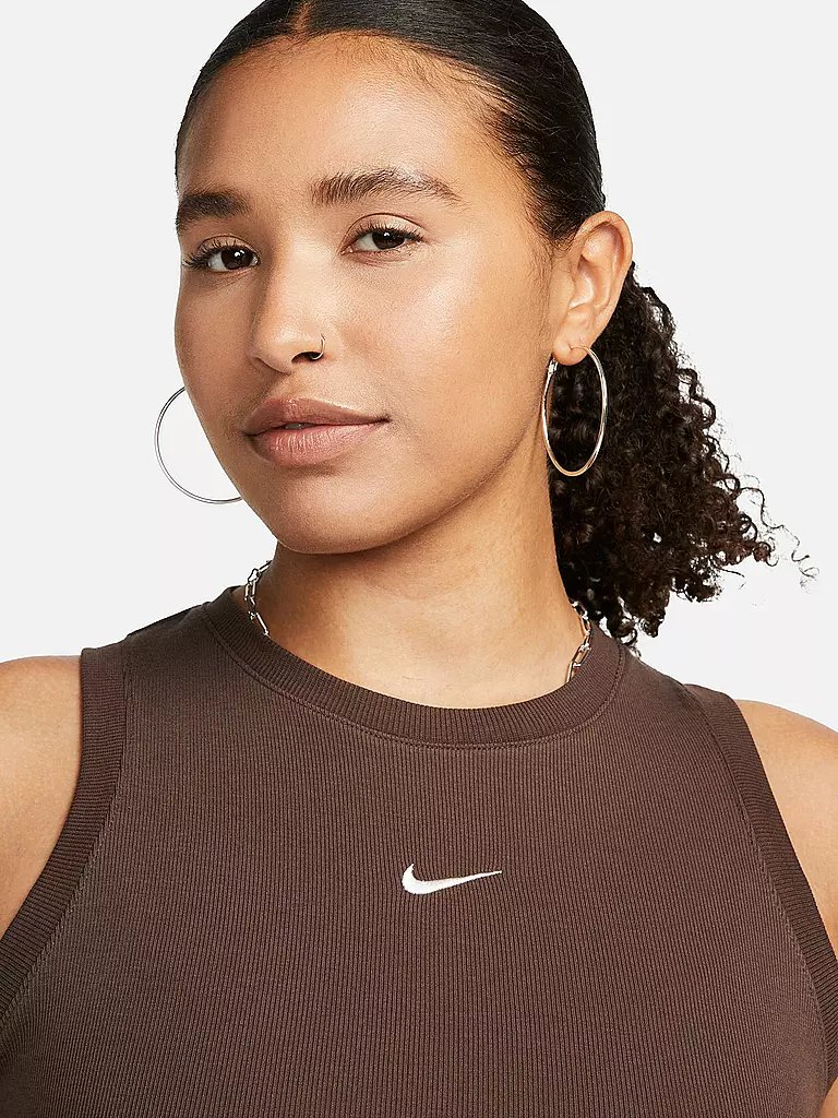 NIKE | Damen Top Sportswear Chill Knit Crop | braun