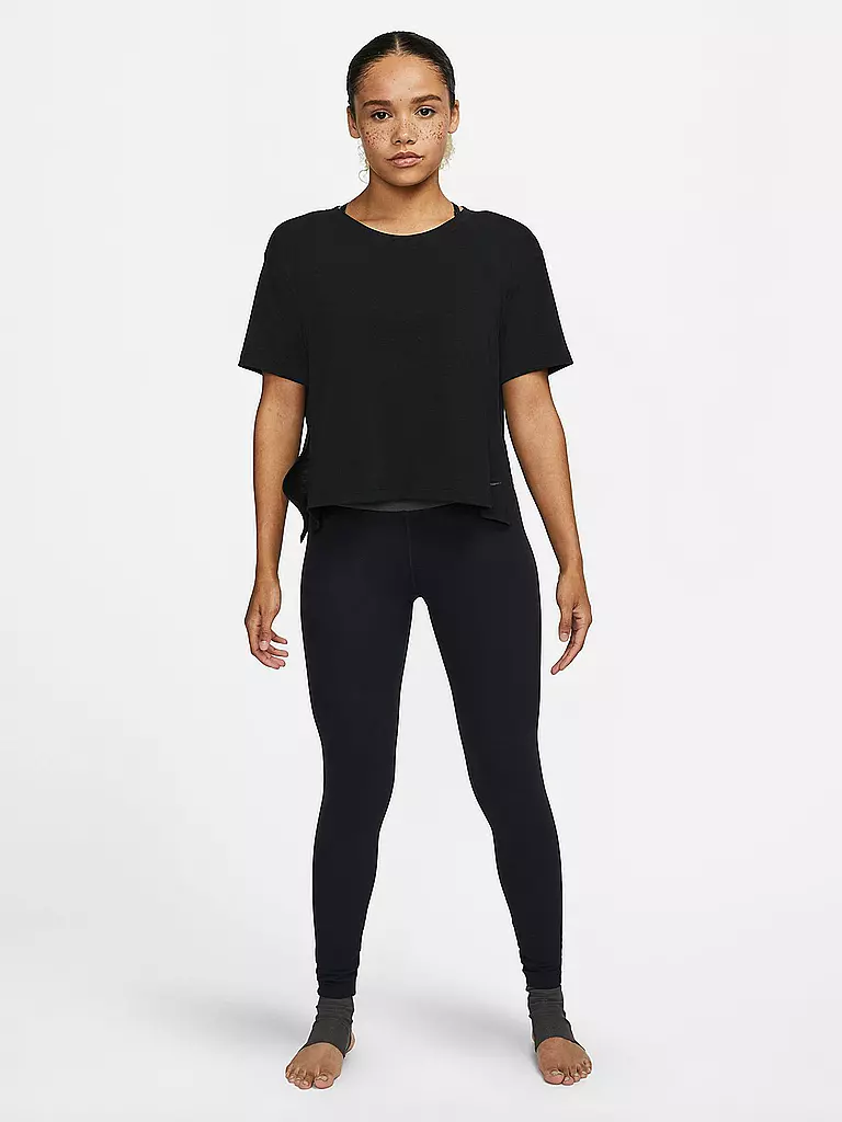 NIKE | Damen Yogashirt Dri-FIT | schwarz