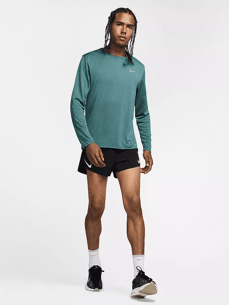 NIKE | Herren Laufshirt Dri-FIT UV Miler Long-Sleeve | dunkelgrün