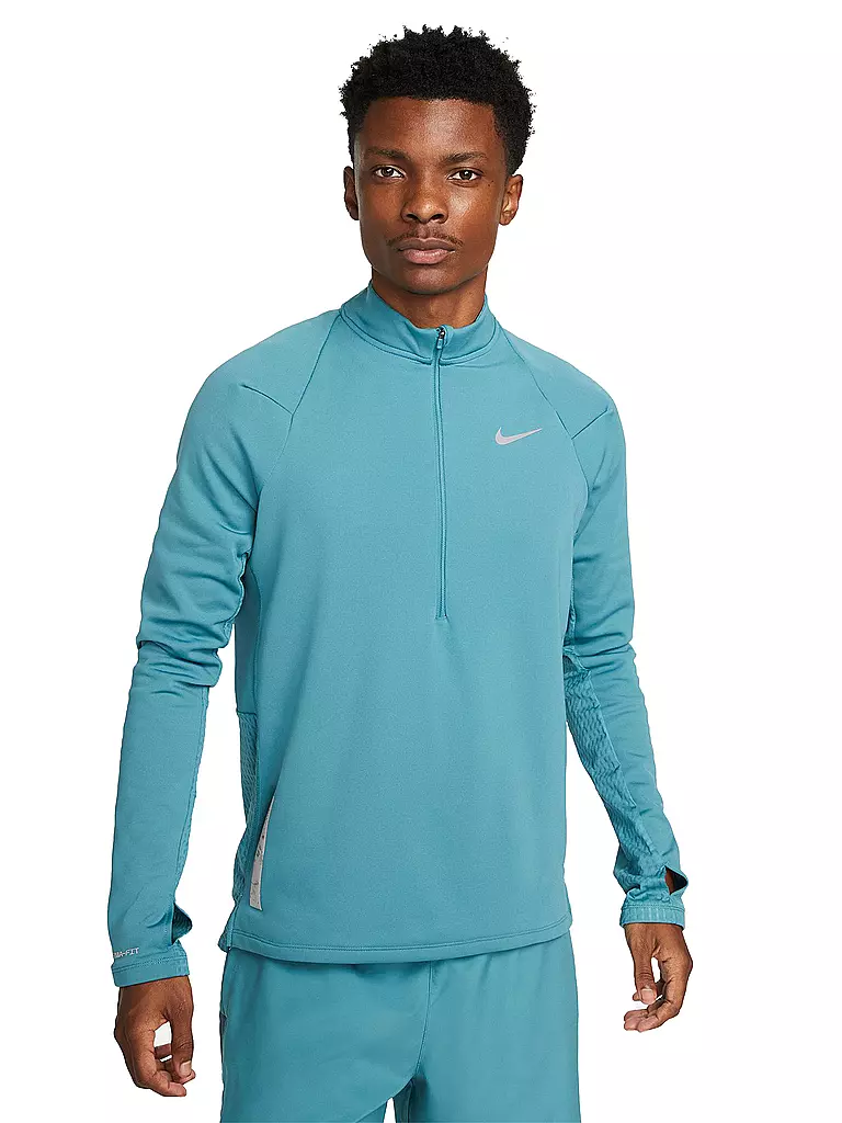 NIKE | Herren Laufshirt Therma-FIT Run Division | petrol