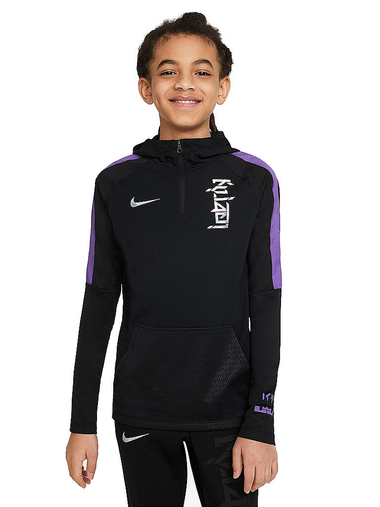 NIKE | Kinder Fußball Hoodie Dri-FIT Kylian Mbappé | schwarz