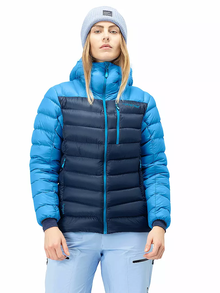 NORRØNA | Damen Tourenjacke lyngen down 850 Hoodie | blau