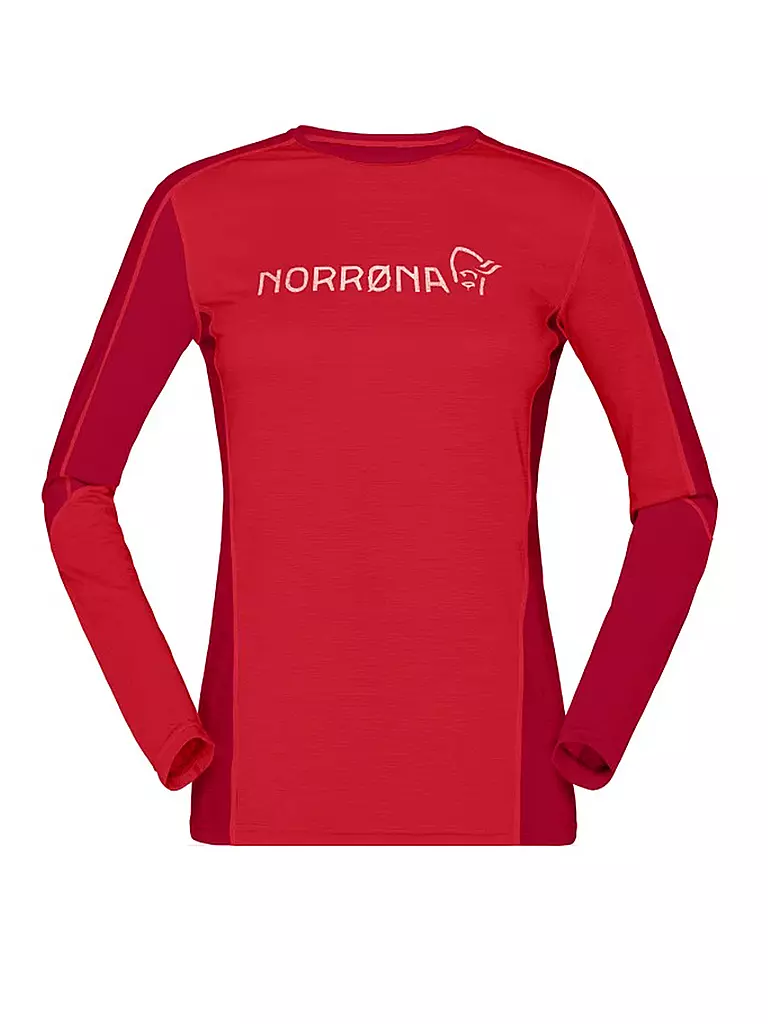 NORRØNA | Damen Tourenshirt Falketind Equaliser Merino | rot