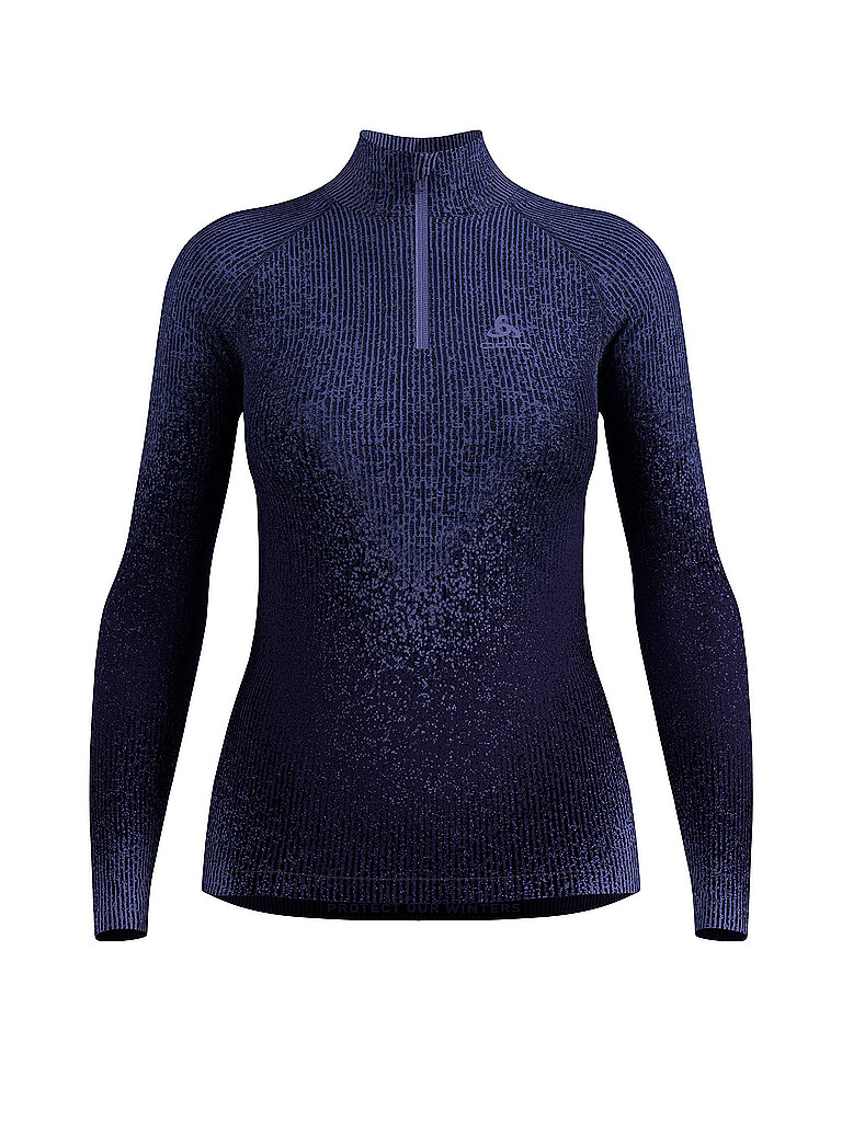 Odlo Base Layer Zip Recyceltes Polyester Seamless Lila