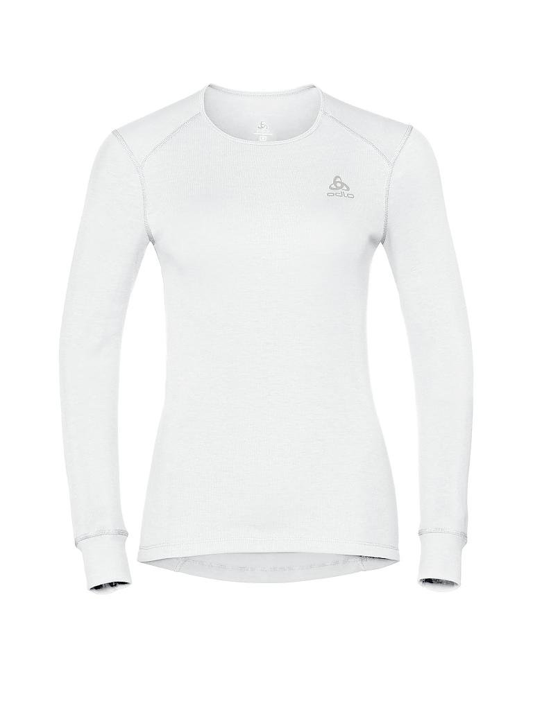 ODLO ACTIVE WARM Damen Funktionsshirt langärmeliges Shirt mit V-Ausschnitt weiß 
