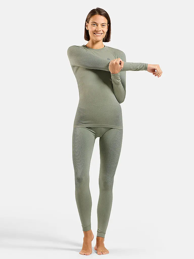 ODLO | Damen Funktionsshirt WARM ECO Baselayer | Olive