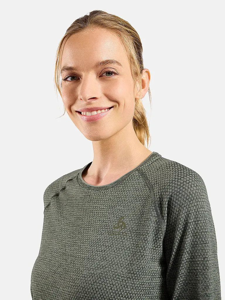 ODLO | Damen Laufshirt Essentials Seamless | Olive