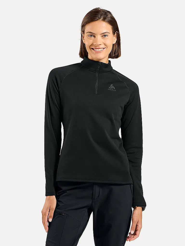 ODLO | Damen Unterzieh Zipshirt Besso Mid Layer | schwarz