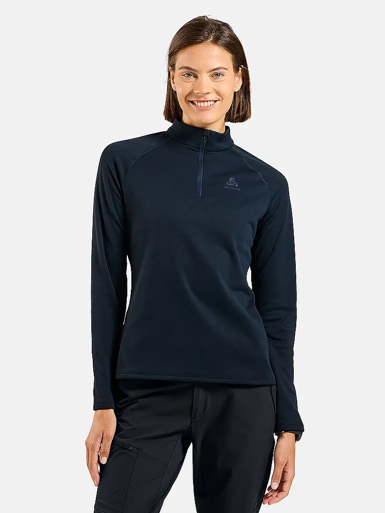ODLO | Damen Unterzieh Zipshirt Besso Mid Layer | dunkelblau