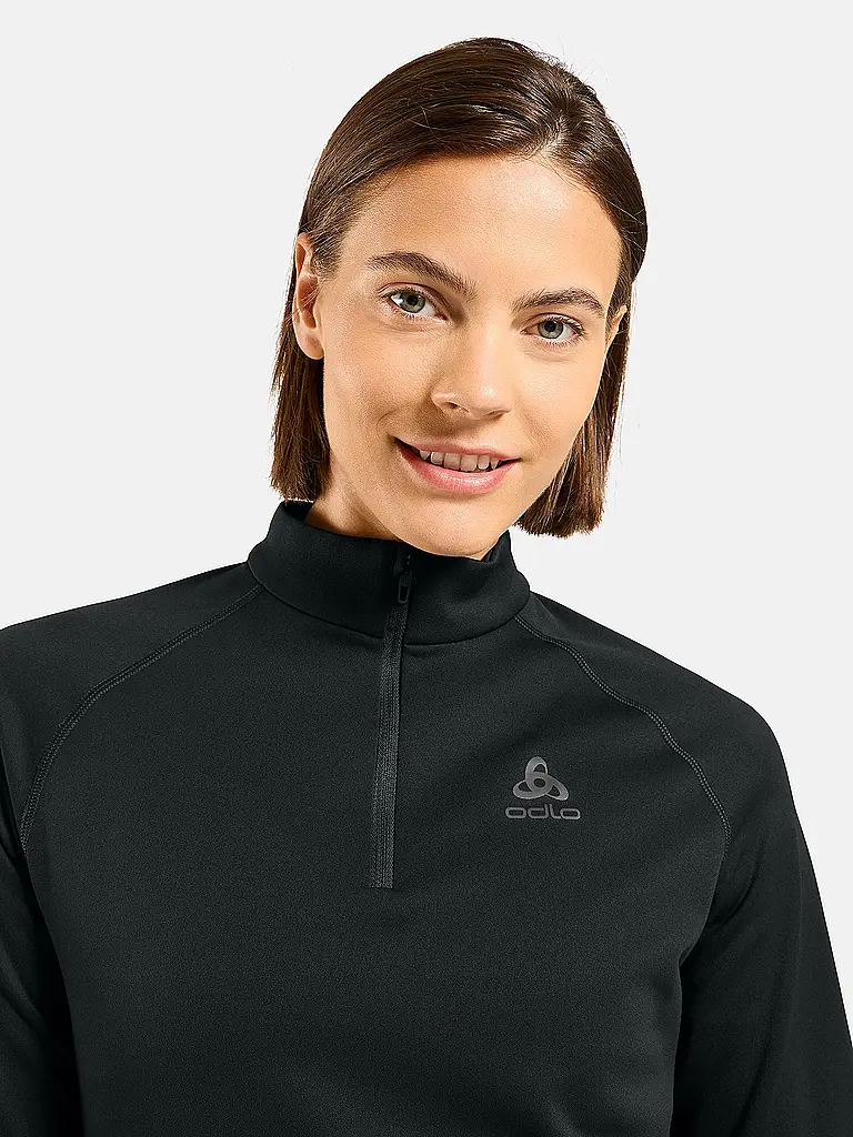 ODLO | Damen Unterzieh Zipshirt Besso Mid Layer | schwarz