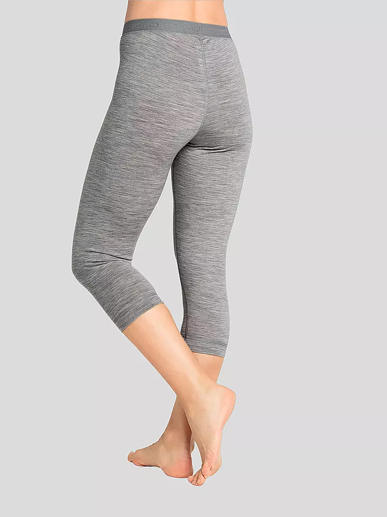 ODLO | Damen Unterziehhose Natural 100% Merino Warm 3/4  | grau