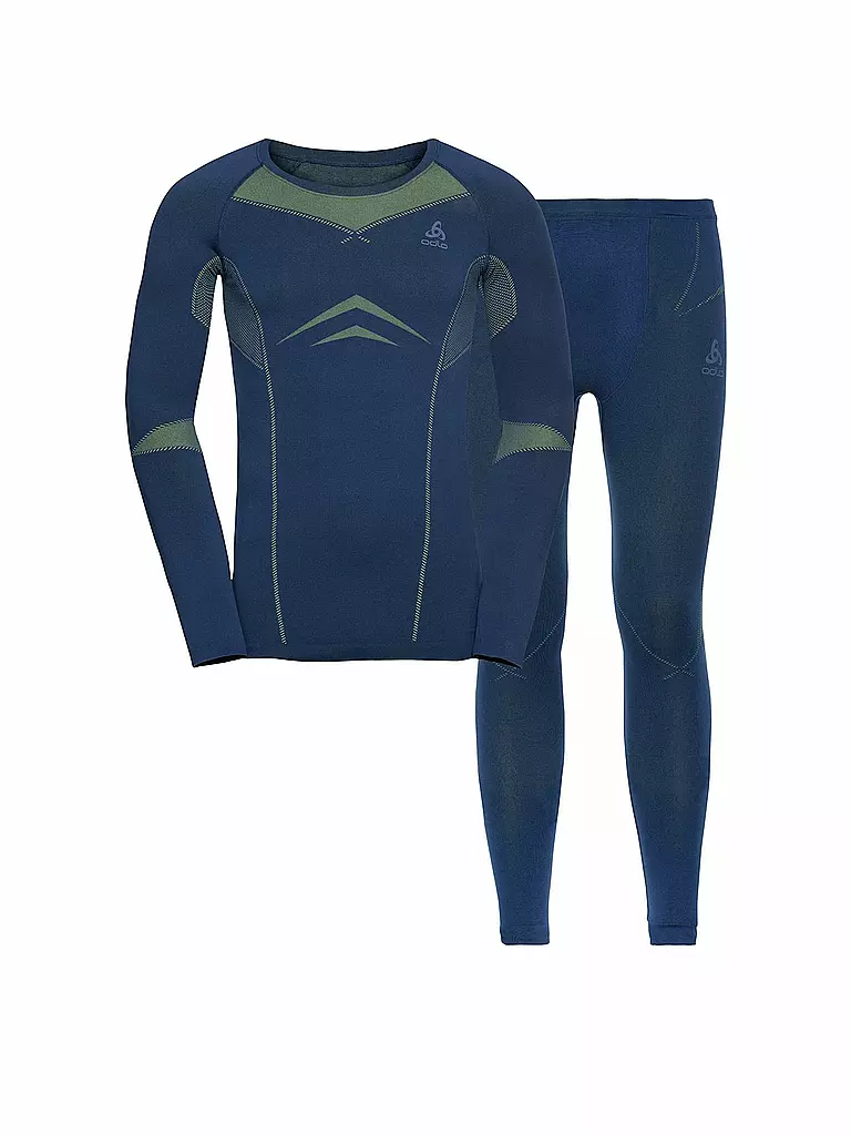 ODLO | Herren Funktionswäsche WINTER SPECIALS PERFORMANCE EVOLUTION WARM Baselayer-Set | blau