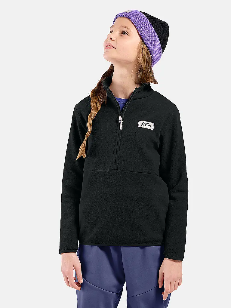 ODLO | Kinder Unterzieh Zipshirt Classic Fleece | schwarz