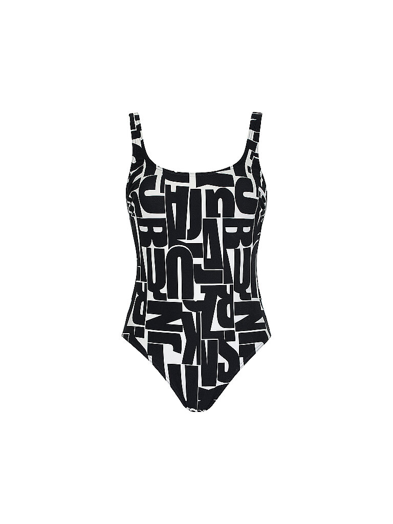 Olympia Badeanzug Rundhalsausschnitt Silhouette Schwarz