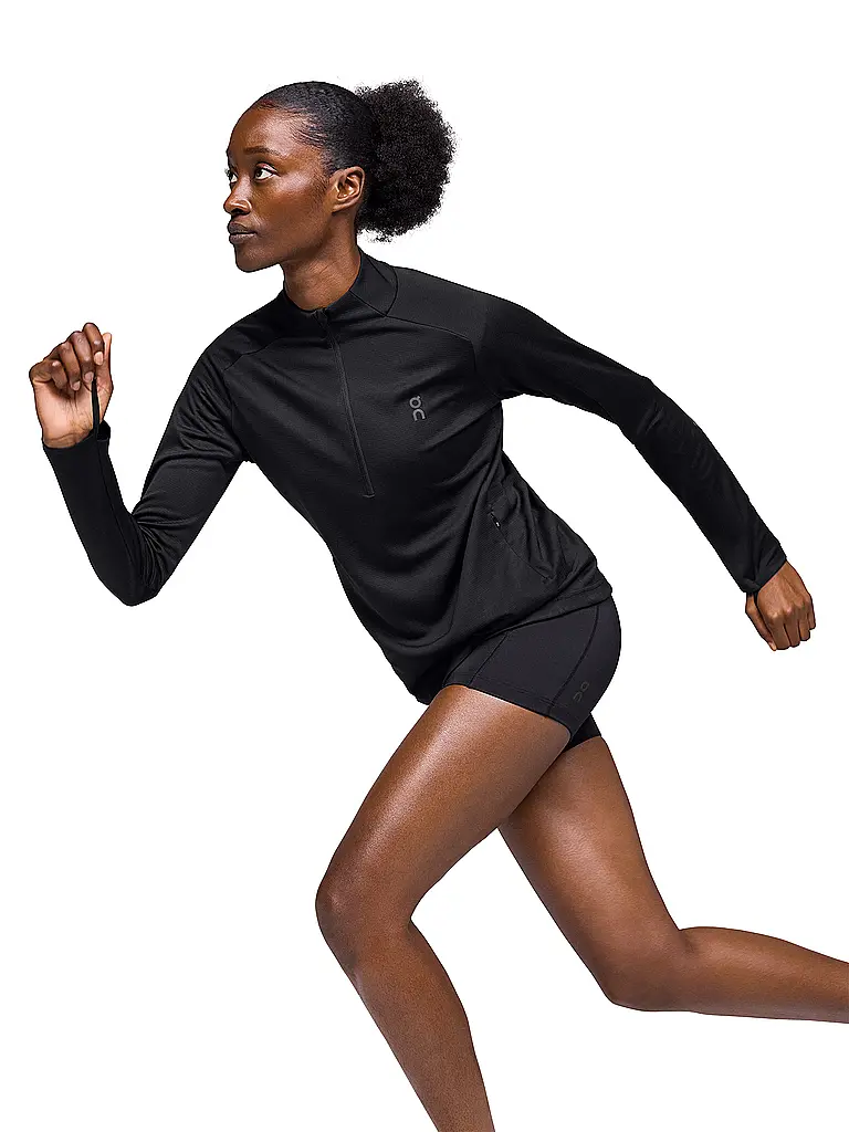 ON | Damen Funktions Zipshirt Climate | schwarz