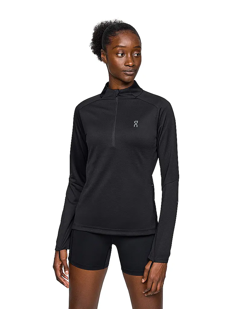 ON | Damen Funktions Zipshirt Climate | schwarz