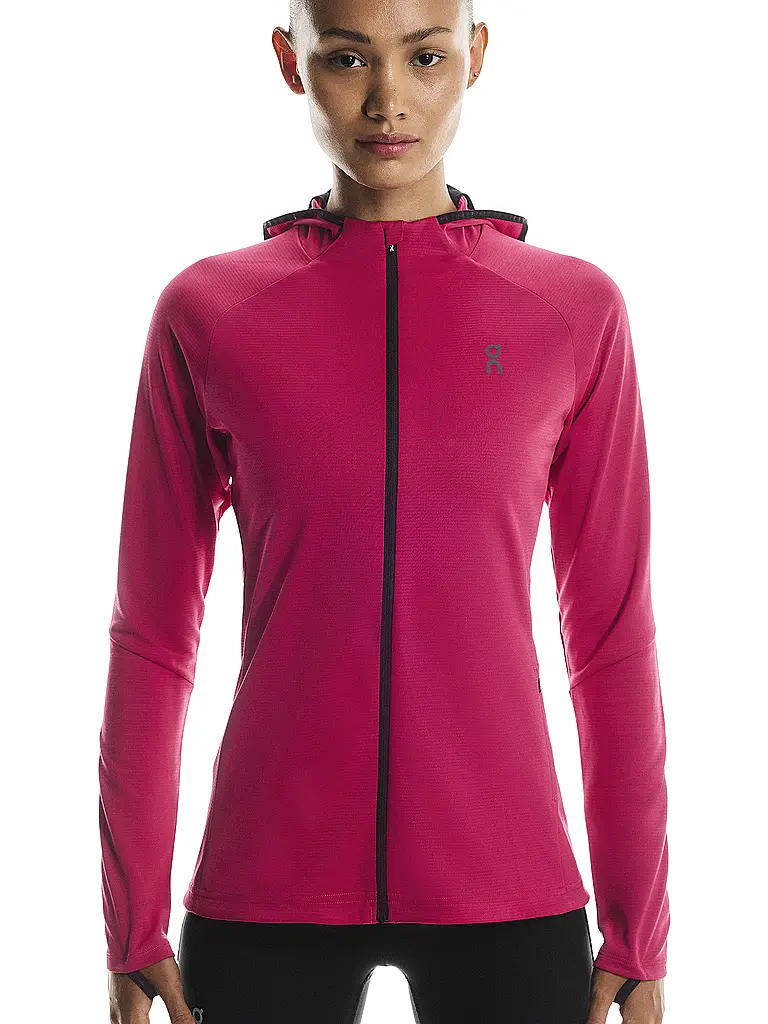 ON | Damen Laufjacke Climate Hoodie | dunkelrot
