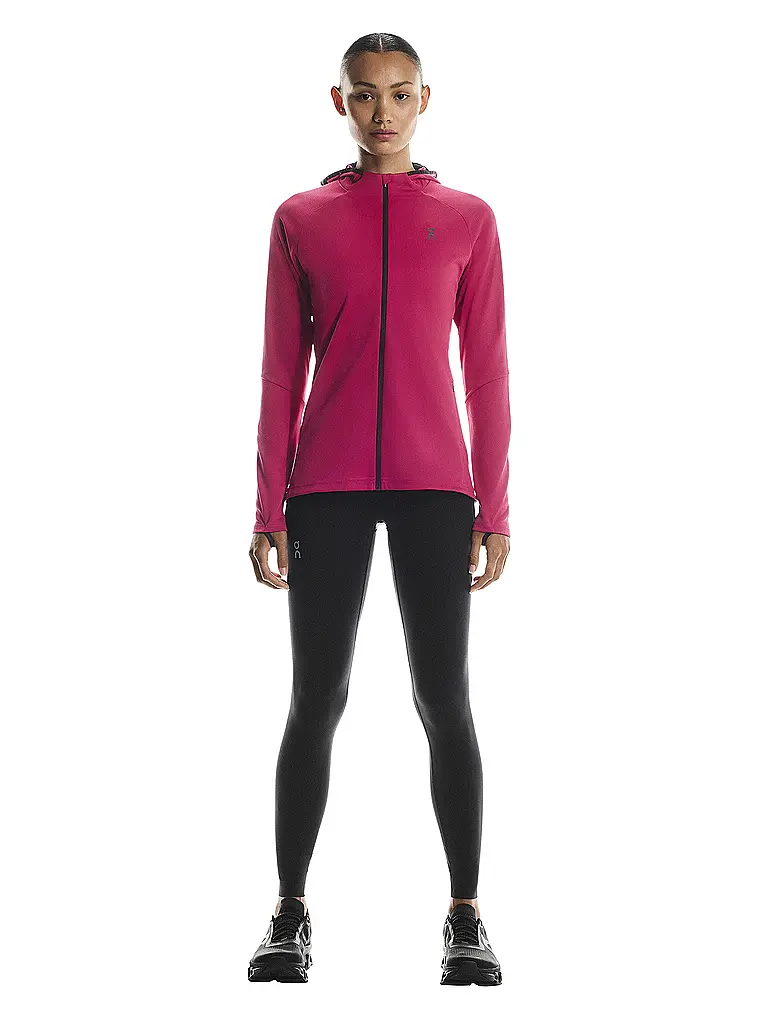 ON | Damen Laufjacke Climate Hoodie | dunkelrot