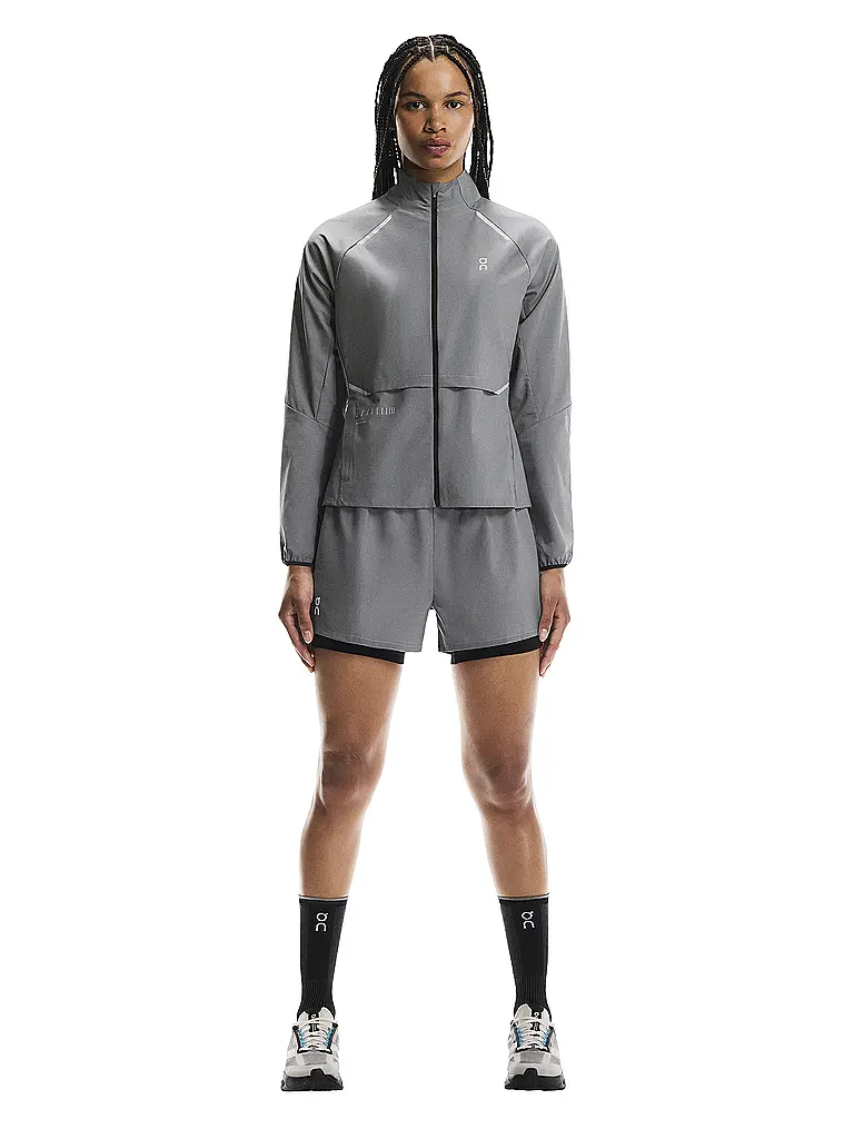 ON | Damen Laufjacke Weather Lumos | grau