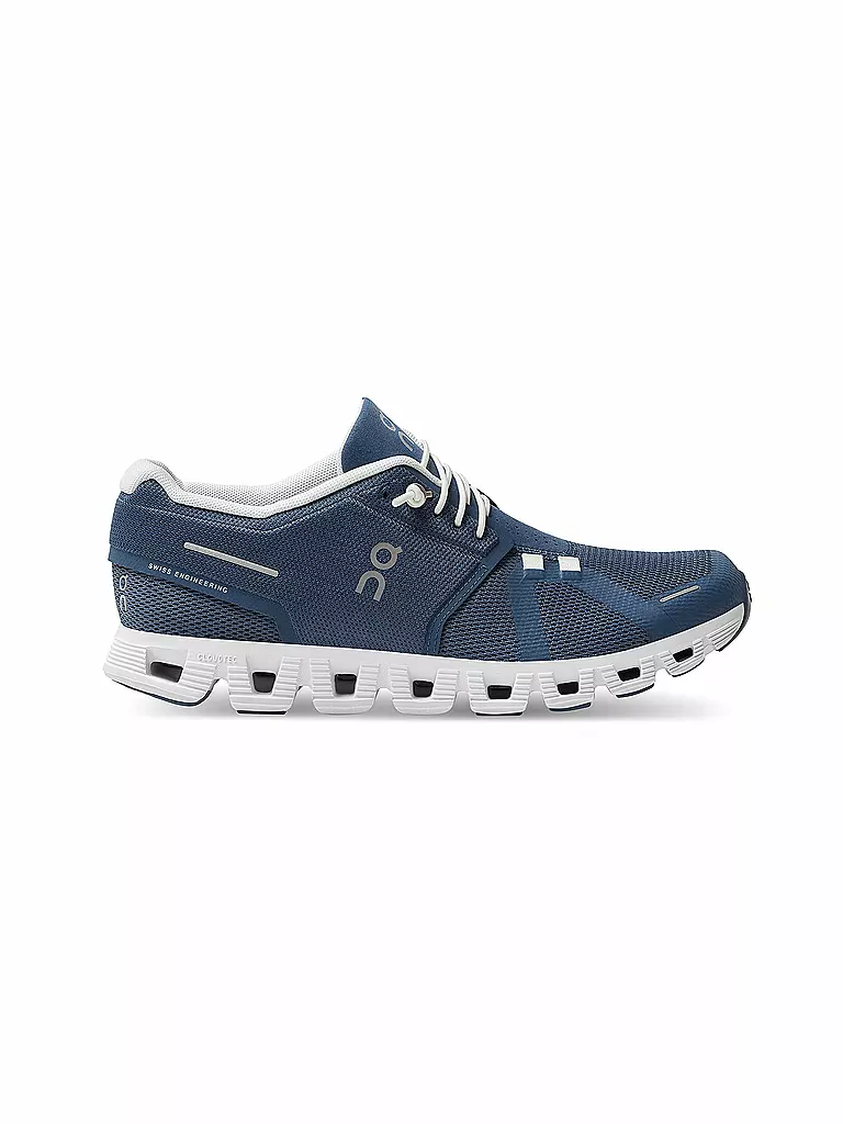 ON | Damen Laufschuhe Cloud 5 DENIM / WHITE | blau