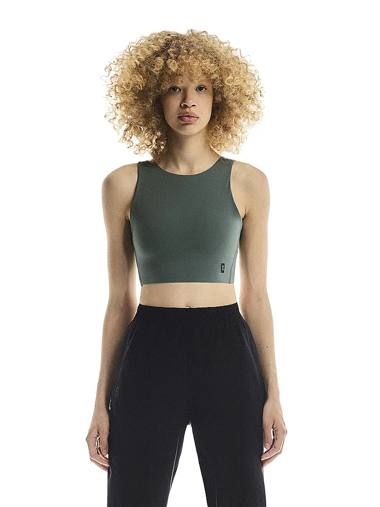 ON | Damen Laufshirt Core 2in1 Crop | olive
