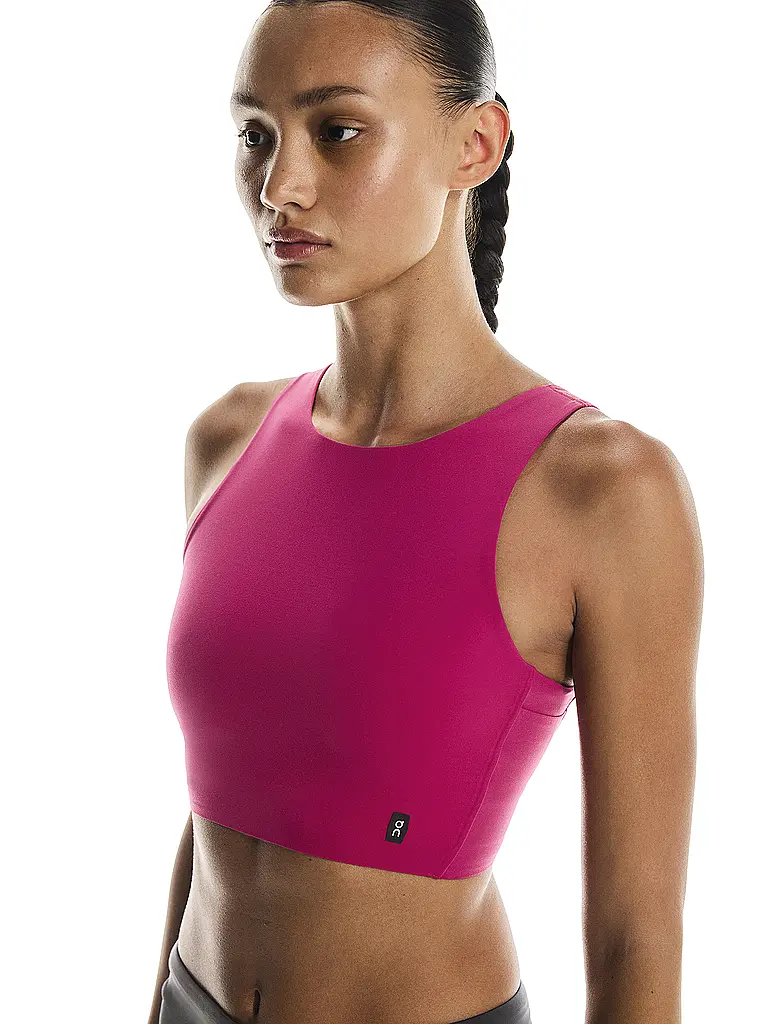ON | Damen Laufshirt Core 2in1 Crop | dunkelrot