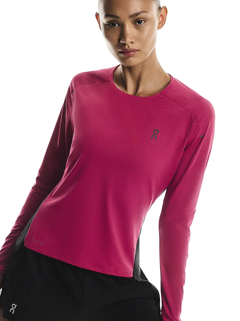ON | Damen Laufshirt Performance Long-T | dunkelrot