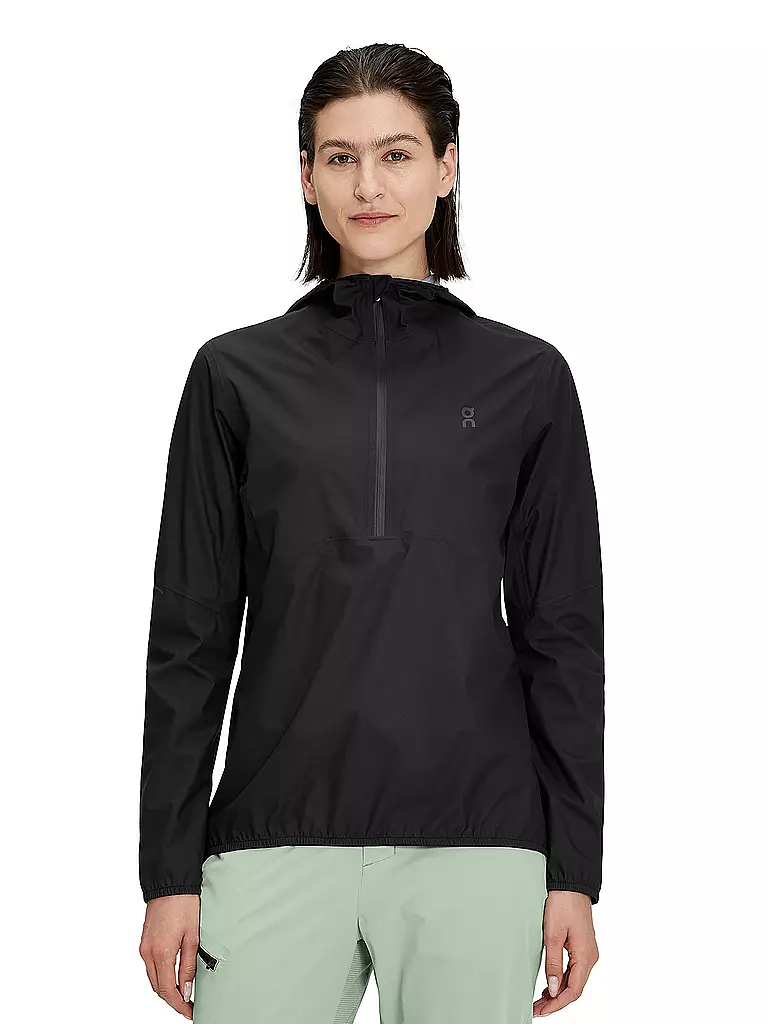 ON | Damen Wanderjacke Anorak Waterproof Hoodie | schwarz