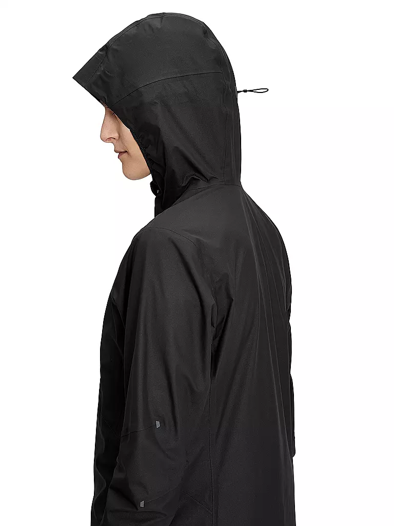 ON | Damen Wanderjacke Anorak Waterproof Hoodie | schwarz