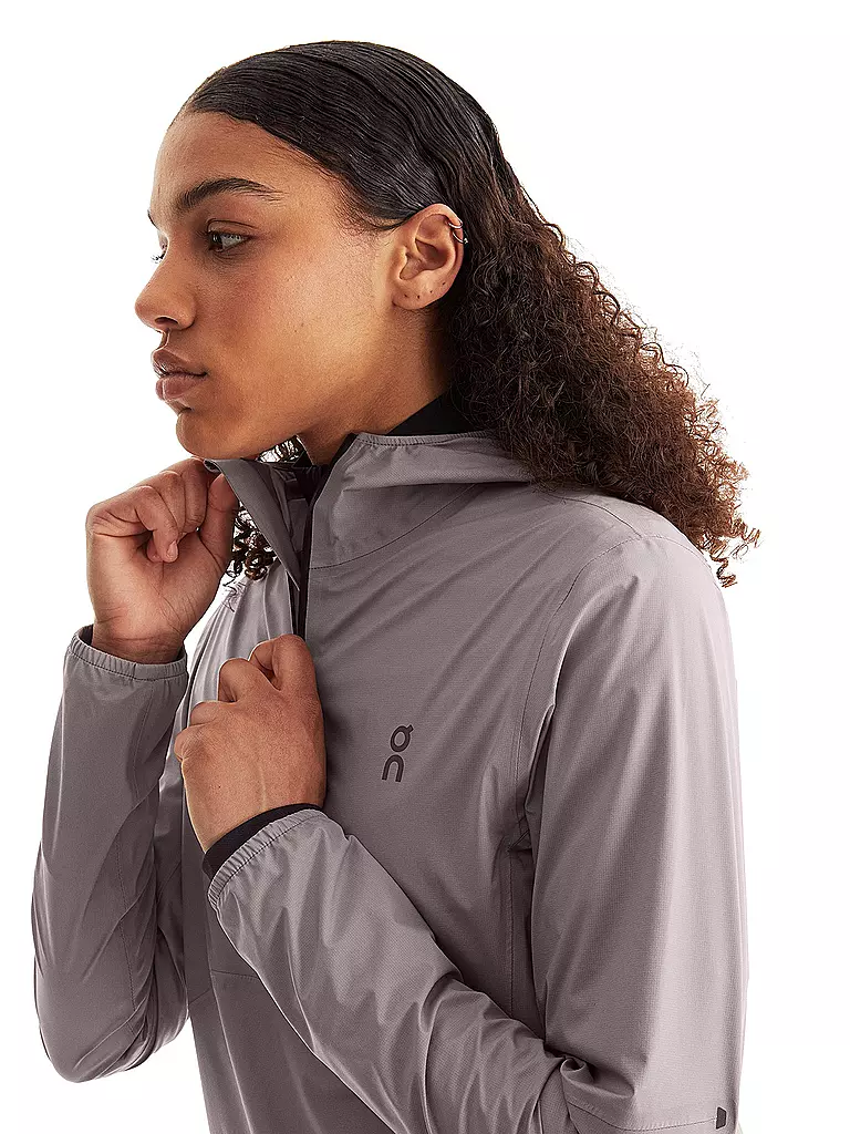 ON | Damen Wanderjacke Anorak Waterproof Hoodie | grau