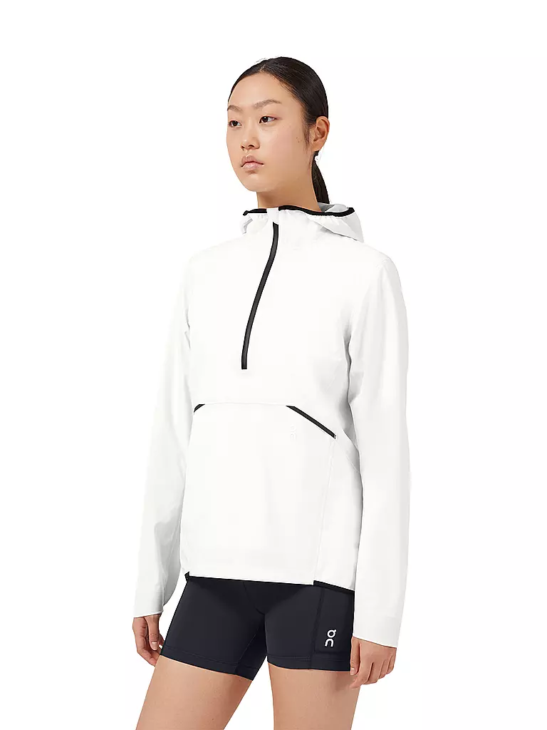 ON | Damen Wanderjacke Pull Over Anorak Waterproof | weiss