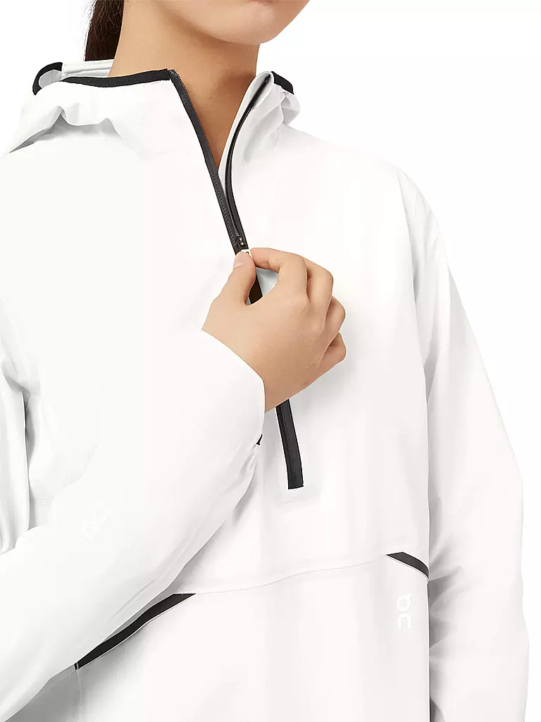 ON | Damen Wanderjacke Pull Over Anorak Waterproof | weiss