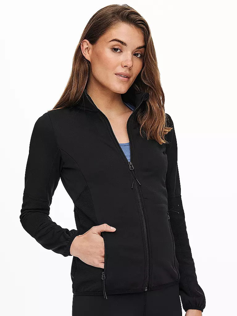 ONLY PLAY | Damen Fitness Fleecejacke | schwarz