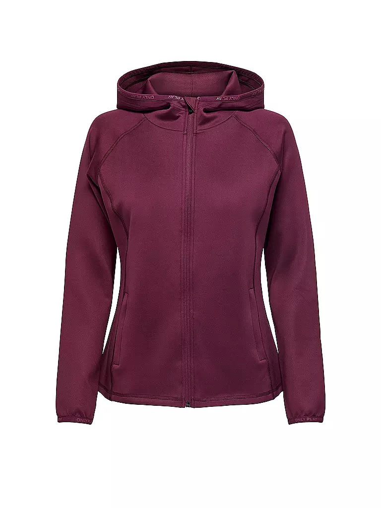 ONLY PLAY | Damen Fitness Kapuzenjacke | dunkelrot