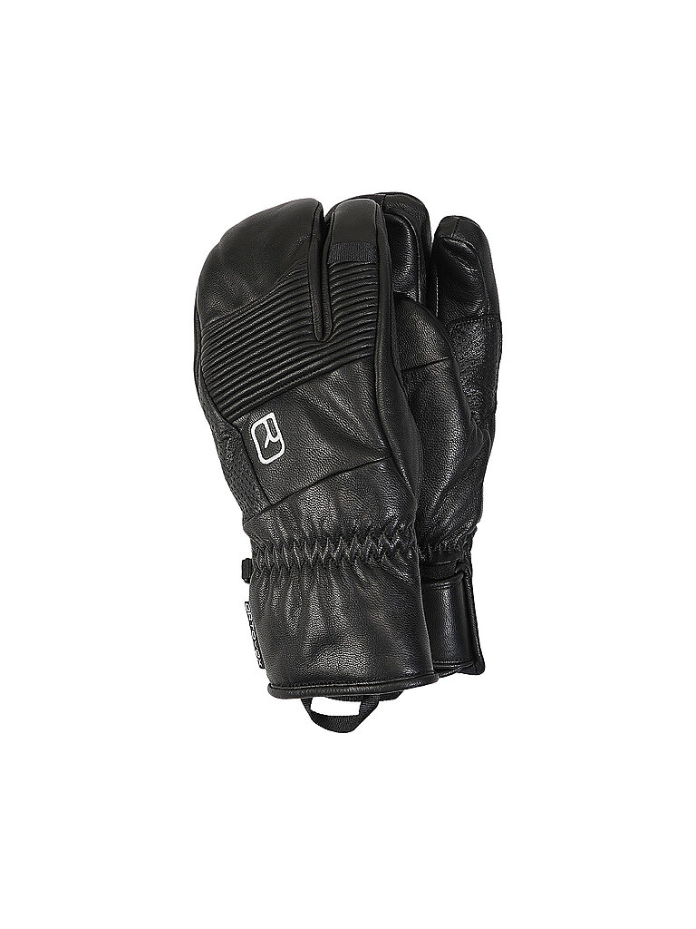 Ortovox Dreifingerhandschuhe Full Leather Ziegenleder Schwarz