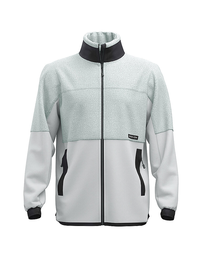 Ortovox Fleecejacke Teddy Wolle-Polyester Hellgrau