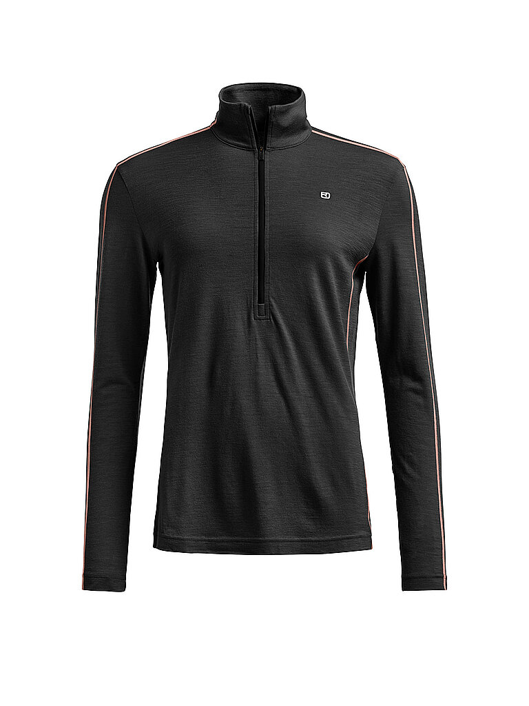 Ortovox Zipshirt Klimaregulierend Merinowolle Schwarz