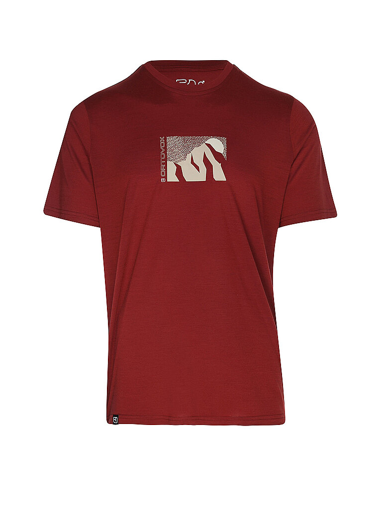 Ortovox Funktionsshirt 120 Cool Tec MTN Sun Merinowolle Tencel Rot