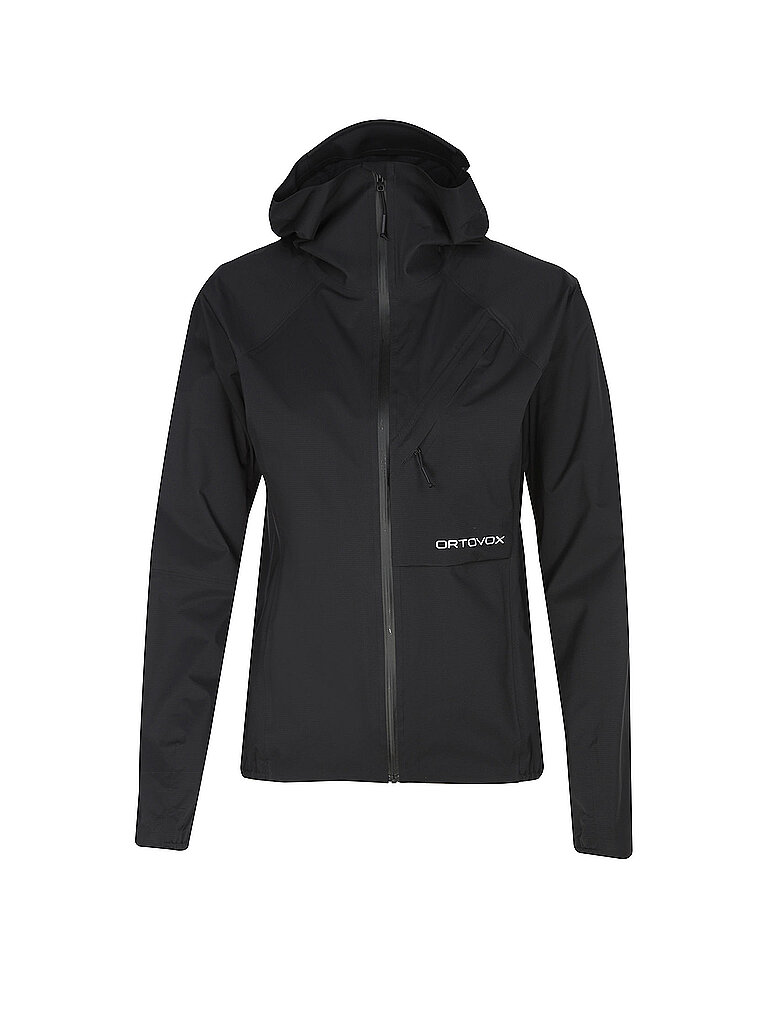 Ortovox Wanderjacke Trace 2.5L Hoodie Shell-Light Schwarz