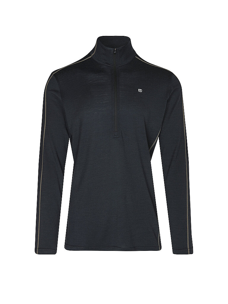 ORTOVOX Herren Unterzieh Zipshirt 185 ROCK'N'WOOL schwarz | S