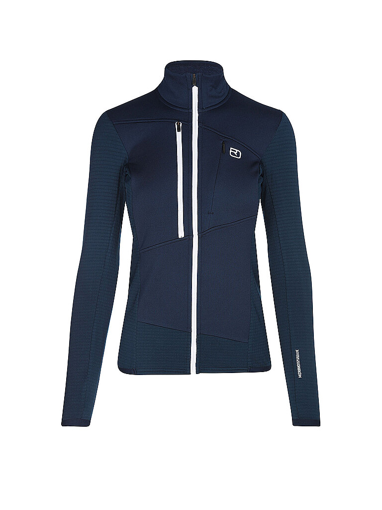 Ortovox Fleecejacke Grid Merino Fleece Dunkelblau