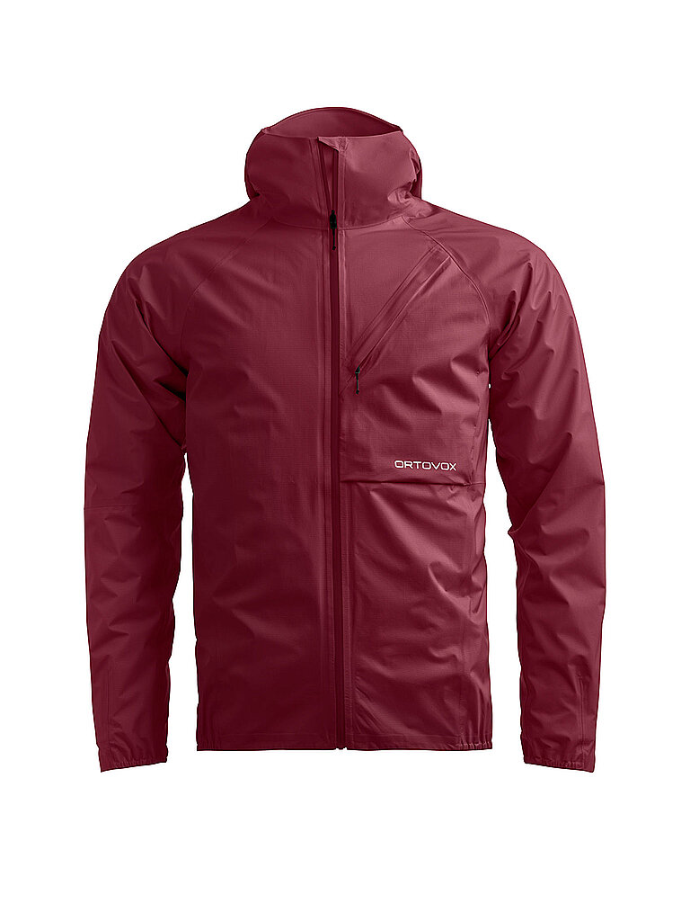 ORTOVOX Herren Wanderjacke Trace 2,5L Hoodie dunkelrot | S