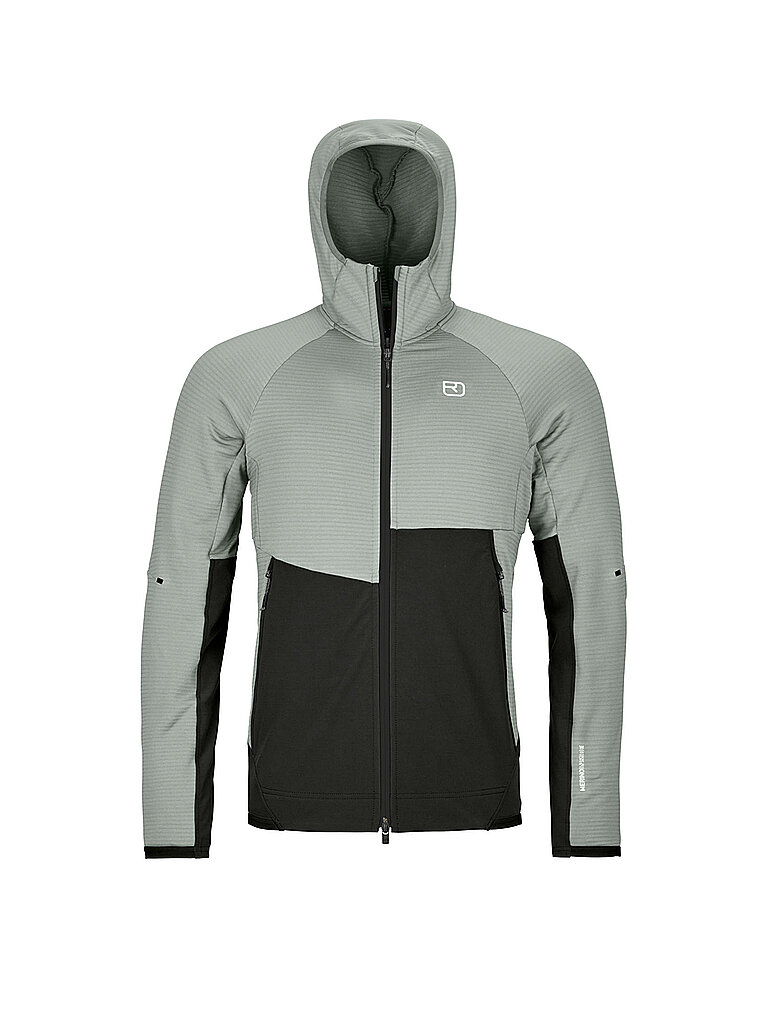 Herren Fleecejacke RIB Hoodie hellgrün XL M